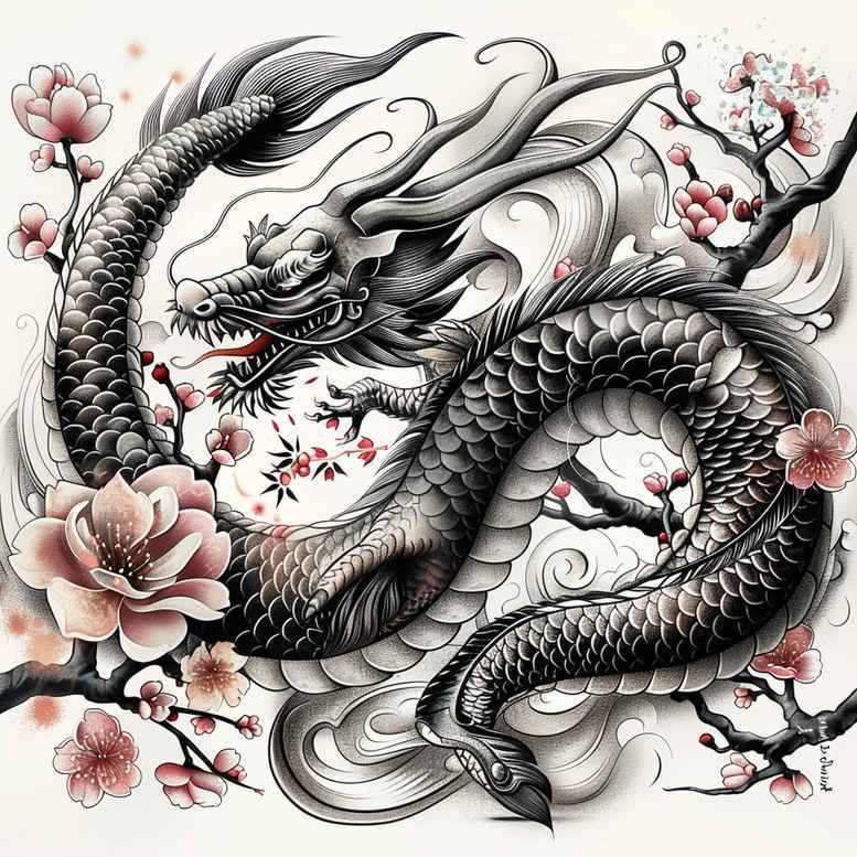 dragon-folklore – tattoo design ideas free ai generated – horror – for-upper-chest – Gallery: dragons-inkby-ai