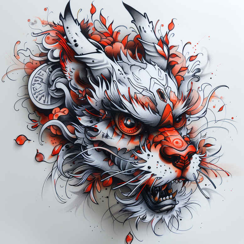 dragon-folklore – tattoo design ideas free ai generated – macabre – for-shoulder – Gallery: dragons-inkby-ai