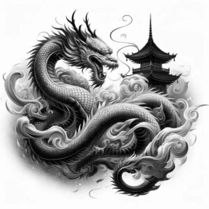 dragon – tattoo design ideas free ai generated – murky – for-neck – Gallery: dragons-inkby-ai