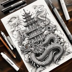 dragon – tattoo design ideas free ai generated – unholy – for-behind-ear – Gallery: dragons-inkby-ai