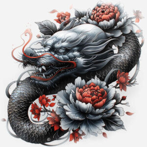 dragon-knight – tattoo design ideas free ai generated – blood-red – for-forearm – Gallery: dragons-inkby-ai