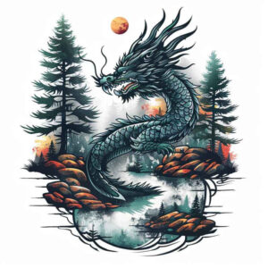 dragon-legend – tattoo design ideas free ai generated – chilling – for-hip – Gallery: dragons-inkby-ai
