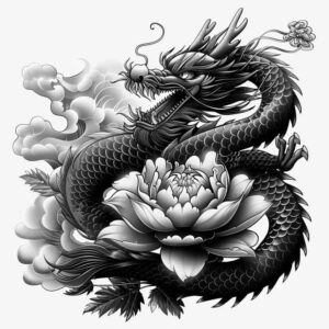 dragon-legend – tattoo design ideas free ai generated – nightmarish – for-palm – Gallery: dragons-inkby-ai