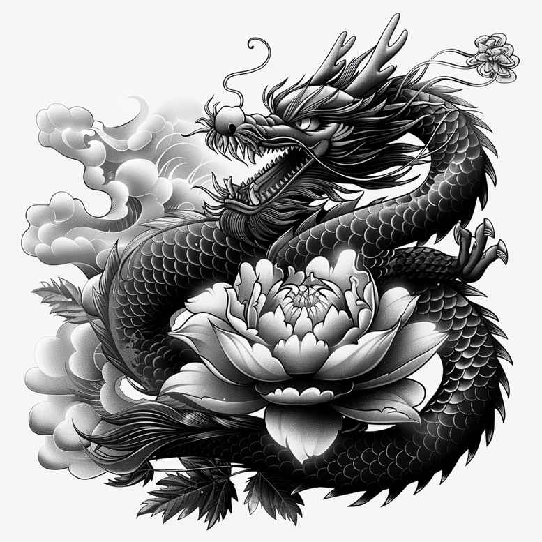 dragon-legend – tattoo design ideas free ai generated – nightmarish – for-palm – Gallery: dragons-inkby-ai