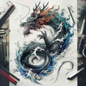 dragon-legend – tattoo design ideas free ai generated – undead – for-biceps – Gallery: dragons-inkby-ai