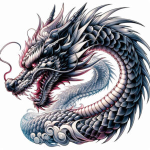 dragon-magic – tattoo design ideas free ai generated – eerie – for-shoulder-blade – Gallery: dragons-inkby-ai