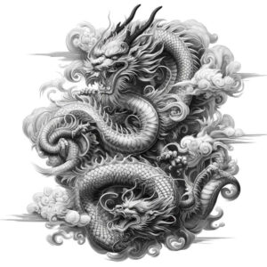 dragon-outline – tattoo design ideas free ai generated – screaming – for-chest – Gallery: dragons-inkby-ai