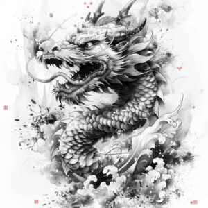 dragon-pattern – tattoo design ideas free ai generated – ancient-curse – for-hand – Gallery: dragons-inkby-ai