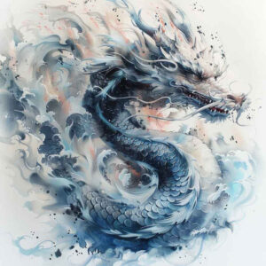 dragon-power – tattoo design ideas free ai generated – foggy – for-shoulder – Gallery: dragons-inkby-ai