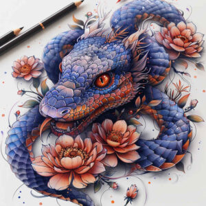 dragon-power – tattoo design ideas free ai generated – haunted-house – for-back-of-neck – Gallery: dragons-inkby-ai