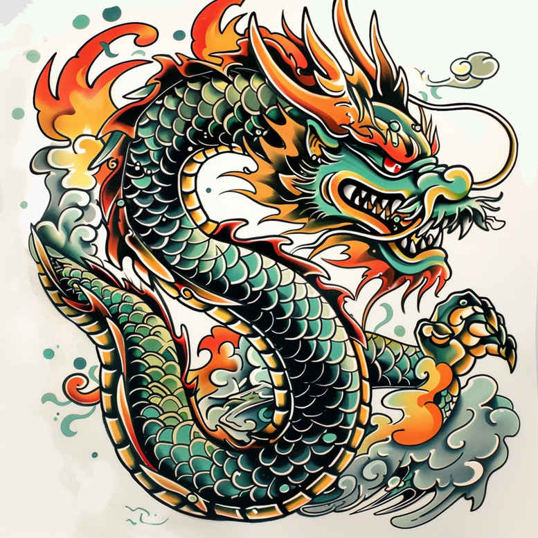 dragon-power – tattoo design ideas free ai generated – petrified – for-toe – Gallery: dragons-inkby-ai