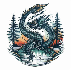 dragon-smoke – tattoo design ideas free ai generated – phantom – for-side-torso – Gallery: dragons-inkby-ai