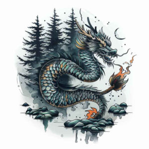 dragon-spirit-animal – tattoo design ideas free ai generated – rotting – for-back – Gallery: dragons-inkby-ai