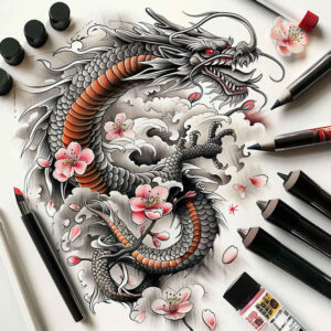 dragon-spirit – tattoo design ideas free ai generated – haunted – for-ribs – Gallery: dragons-inkby-ai