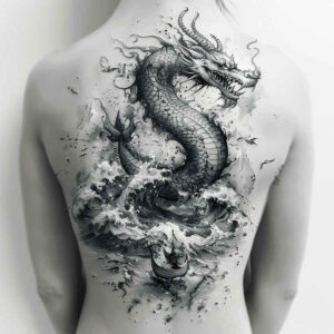 dragon-spirit – tattoo design ideas free ai generated – odd – for-temple – Gallery: dragons-inkby-ai