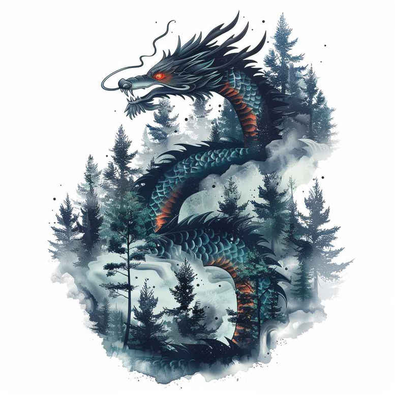 dragon-symbol – tattoo design ideas free ai generated – abandoned – for-arm – Gallery: dragons-inkby-ai