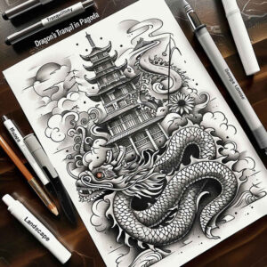 dragon-symbol – tattoo design ideas free ai generated – cobweb – for-abdomen – Gallery: dragons-inkby-ai