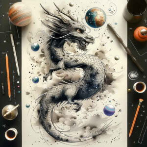 dragon-symbol – tattoo design ideas free ai generated – macabre – for-forearm – Gallery: dragons-inkby-ai