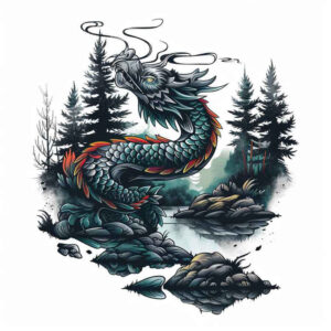 dragon-tattoo – tattoo design ideas free ai generated – cursed – for-thigh – Gallery: dragons-inkby-ai