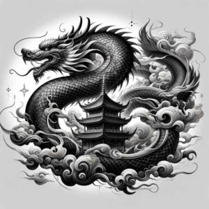 dragon-tattoo – tattoo design ideas free ai generated – midnight – for-nape – Gallery: dragons-inkby-ai