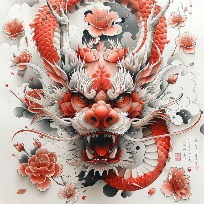 dragon-totem – tattoo design ideas free ai generated – shadowy – for-inner-arm – Gallery: dragons-inkby-ai