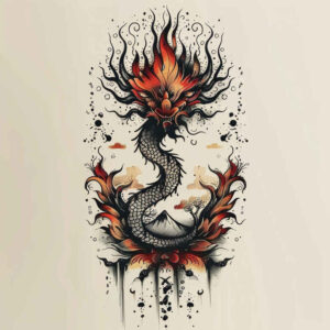 dragon-warrior – tattoo design ideas free ai generated – petrified – for-elbow – Gallery: dragons-inkby-ai