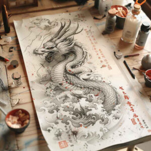 dragon-wings – tattoo design ideas free ai generated – eerie – for-chest – Gallery: dragons-inkby-ai