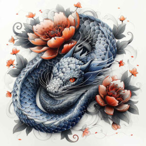 dragon-with-claws – tattoo design ideas free ai generated – melting – for-knee – Gallery: dragons-inkby-ai