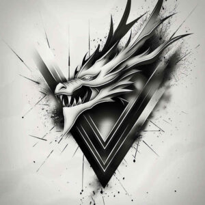 dragon-with-claws – tattoo design ideas free ai generated – phantom – for-collarbone – Gallery: dragons-inkby-ai