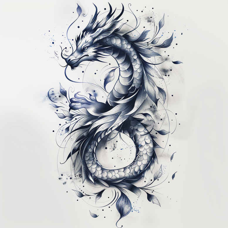 fiery-dragon – tattoo design ideas free ai generated – grim – for-elbow – Gallery: dragons-inkby-ai