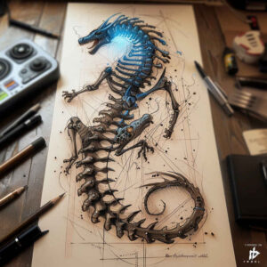 fire-dragon – tattoo design ideas free ai generated – dark – for-thigh – Gallery: dragons-inkby-ai