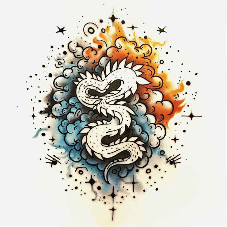 fire-dragon – tattoo design ideas free ai generated – deformed – for-chest – Gallery: dragons-inkby-ai