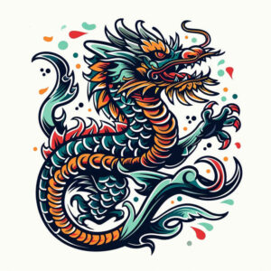 fire-dragon – tattoo design ideas free ai generated – ruin – for-shoulder – Gallery: dragons-inkby-ai