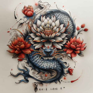 fire-dragon – tattoo design ideas free ai generated – sombre – for-spine – Gallery: dragons-inkby-ai