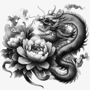flying-dragon – tattoo design ideas free ai generated – disturbing – for-lower-chest – Gallery: dragons-inkby-ai