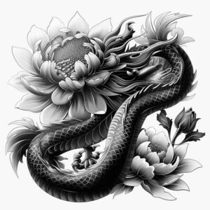 flying-dragon – tattoo design ideas free ai generated – sombre – for-wrist-side – Gallery: dragons-inkby-ai