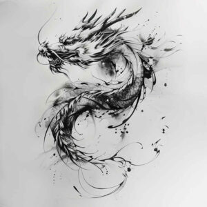 flying-dragon – tattoo design ideas free ai generated – void – for-thigh – Gallery: dragons-inkby-ai