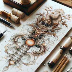japanese-dragon – tattoo design ideas free ai generated – cursed – for-back-shoulder – Gallery: dragons-inkby-ai