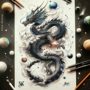 legendary-dragon – tattoo design ideas free ai generated – silence – for-upper-back – Gallery: dragons-inkby-ai