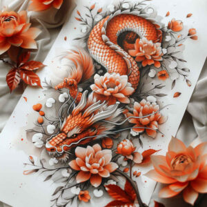oriental-dragon – tattoo design ideas free ai generated – sinister – for-stomach – Gallery: dragons-inkby-ai