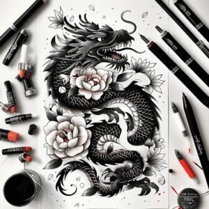 dragons tattoo design ideas Surrealism symbolism ancient for back