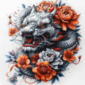 dragons tattoo design ideas deep-shading ancient for lower thigh