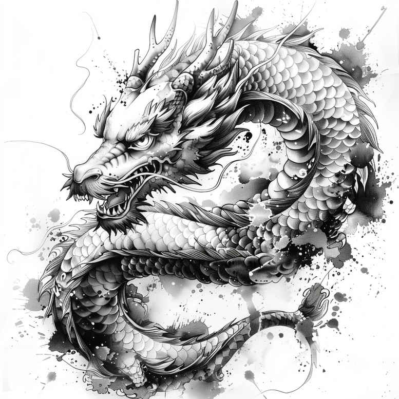 dragons tattoo design ideas Realism studio quality artistic detail for upper thigh