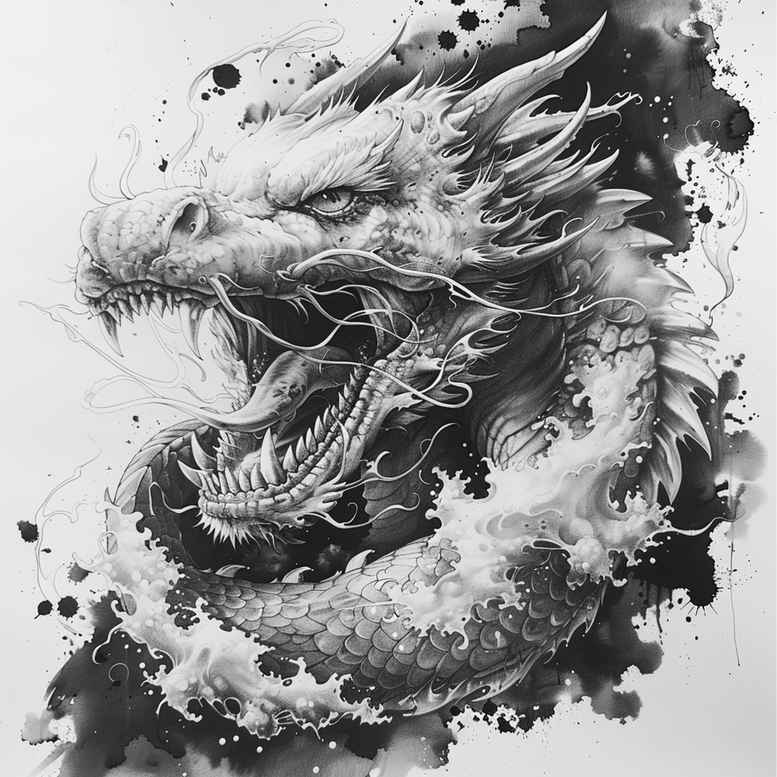 dragons tattoo design ideas Realism color precision artistic detail symbolising strength