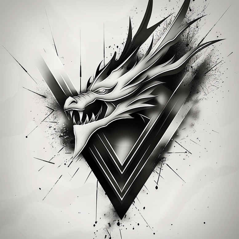 dragons tattoo design ideas Realism smooth gradients curved body for sternum