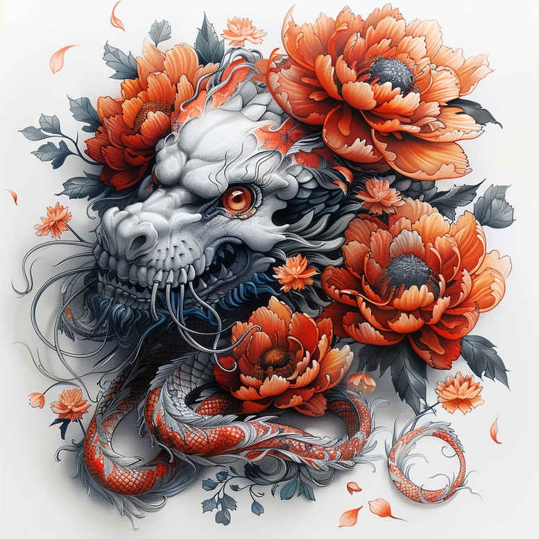 dragons tattoo design ideas Realism optical depth curved body for temple