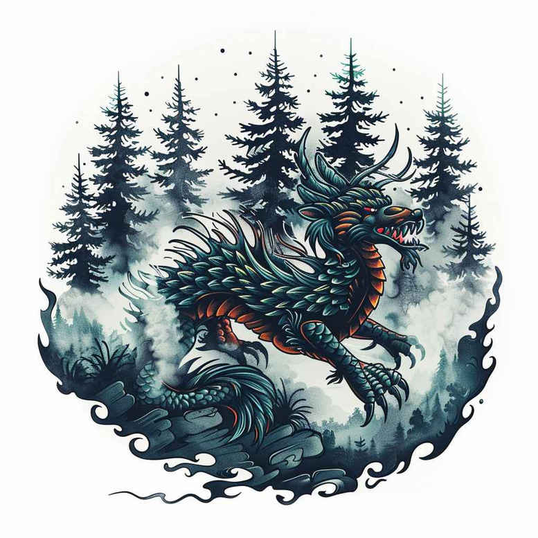 dragons tattoo design ideas Realim light and shadow play curved lines for shoulder blade