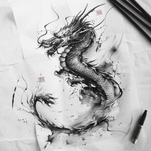 dragons tattoo design ideas artistic flair curved lines for upper thigh