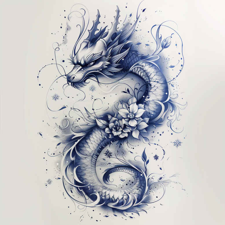 dragons tattoo design ideas form fidelity curved lines represents determination