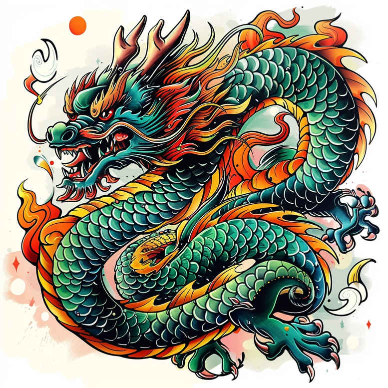 dragons tattoo design ideas Surrealism unreal curved lines stands for perseverance